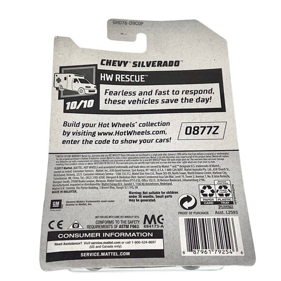 Hot Wheels Chevy Silverado Neon Green Carded Toy Truck New (A-3) - Picture 3 of 3